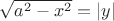 $\sqrt{a^2-x^2}=|y|$ $\sqrt{a^2-x^2}=|y|$
