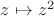 $z\mapsto z^2$