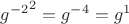 ${g^{-2}}^2 = g^{-4} = g^{1}$