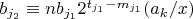 $b_{j_2} \equiv n b_{j_1} 2^{t_{j_1}-m_{j_1}} (a_k/x)$