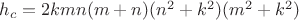 $h_c=2kmn(m+n)(n^2+k^2)(m^2+k^2)$