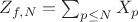 $Z_{f,N}=\sum_{p \leq N}{X_p}$