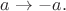 $a \rightarrow -a.$ $a \rightarrow -a.$