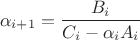 $${\alpha }_{i+1}=\frac{{B}_{i}}{{C}_{i}-{\alpha }_{i}{A}_i}$$