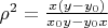 $\rho^2 = \frac{x(y-y_0)}{x_0 y- y_0 x}$