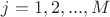 $j=1,2,...,M$