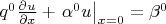$q^0 \frac{\partial u}{\partial x} + \left.\alpha^0u\right|_{x=0}=\beta^0$