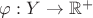 $\varphi : Y\to \mathbb{R}^+$