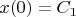 $x(0)=C_1$