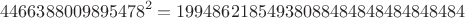 $$4466388009895478^2 =
 19948621854938088484848484848484$$