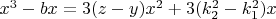 $x^3-bx=3(z-y)x^2+3(k_2^2-k_1^2)x$