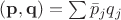 $(\mathbf p, \mathbf q)=\sum\bar p_j q_j$