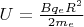 $U=\frac{Bq_{e}R^{2}}{2m_{e}}$