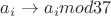 $a_i \to a_i mod 37$
