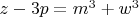 $z-3p=m^3+w^3$