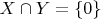 $X \cap Y = \{ 0 \}$