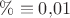 $\% \equiv 0{,}01$