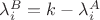 $\lambda^B_i=k-\lambda^A_i$