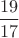 $\dfrac{19}{17}$
