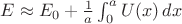 $E\approx E_0 +\frac{1}{a}\int_{0}^{a} U(x) \,dx$