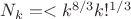 $N_k=<k^{8/3}k!^{1/3}$