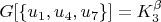 $G[ \{ u_1, u_4, u_7\} ] = K_3^{\beta}$