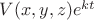 $V(x,y,z)e^{kt}$