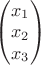 $\begin{pmatrix} x_1 \\ x_2 \\ x_3 \end{pmatrix}$