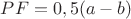 $PF=0,5(a-b)$
