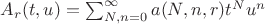 $A_r(t,u) = \sum_{N,n=0}^\infty a(N,n,r)t^Nu^n$
