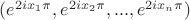 $(e^{2 ix_1 \pi}, e^{2 ix_2 \pi}, ..., e^{2 ix_n \pi})$