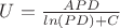 $U=\frac{APD} {ln(PD)+C}$