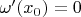 $\omega'(x_0)=0$
