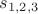 $s_{1,2,3}$ $s_{1,2,3}$
