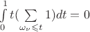 $\int\limits_{0}^{1}t(\sum\limits_{\omega_\nu \leqslant t}1)dt=0$