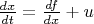 $\frac{dx}{dt}=\frac{df}{dx}+u$