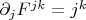 $\partial_jF^{jk}=j^k$