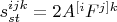 $s_{st}^{ijk}=2A^{[i}F^{j]k}$