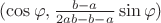 $(\cos\varphi, \frac{b-a}{2 a b - b - a}}\sin\varphi)$