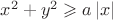 $x^2+y^2 \geqslant a\left| x \right|$