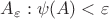 $A_\varepsilon : \psi(A) < \varepsilon$