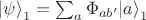${| \psi \rangle}_1 = \sum_a  \Phi_{ab'} {| a \rangle}_1$