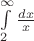 $\int\limits_2^\infty{dx\over x}$