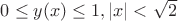 $0\le y(x)\le 1 , |x|<\sqrt{2}$
