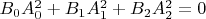 $B_0 A_0^2+B_1 A_1^2+B_2 A_2^2=0$