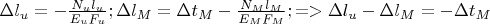 $\Delta{l_u}=-\frac {N_ul_u}{E_uF_u};\Delta{l_M}=\Delta{t_M}-\frac {N_Ml_M}{E_MF_M}; => \Delta{l_u}-\Delta{l_M}=-\Delta{t_M}$