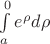 $\int\limits_a^0 e^{\rho}d\rho}$