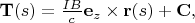 $\mathbf T(s)=\frac {IB} c\mathbf e_z\times \mathbf r(s)+\mathbf C,$