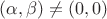 $(\alpha, \beta) \ne (0,0)$