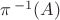 $\pi^{\,-1}(A)$